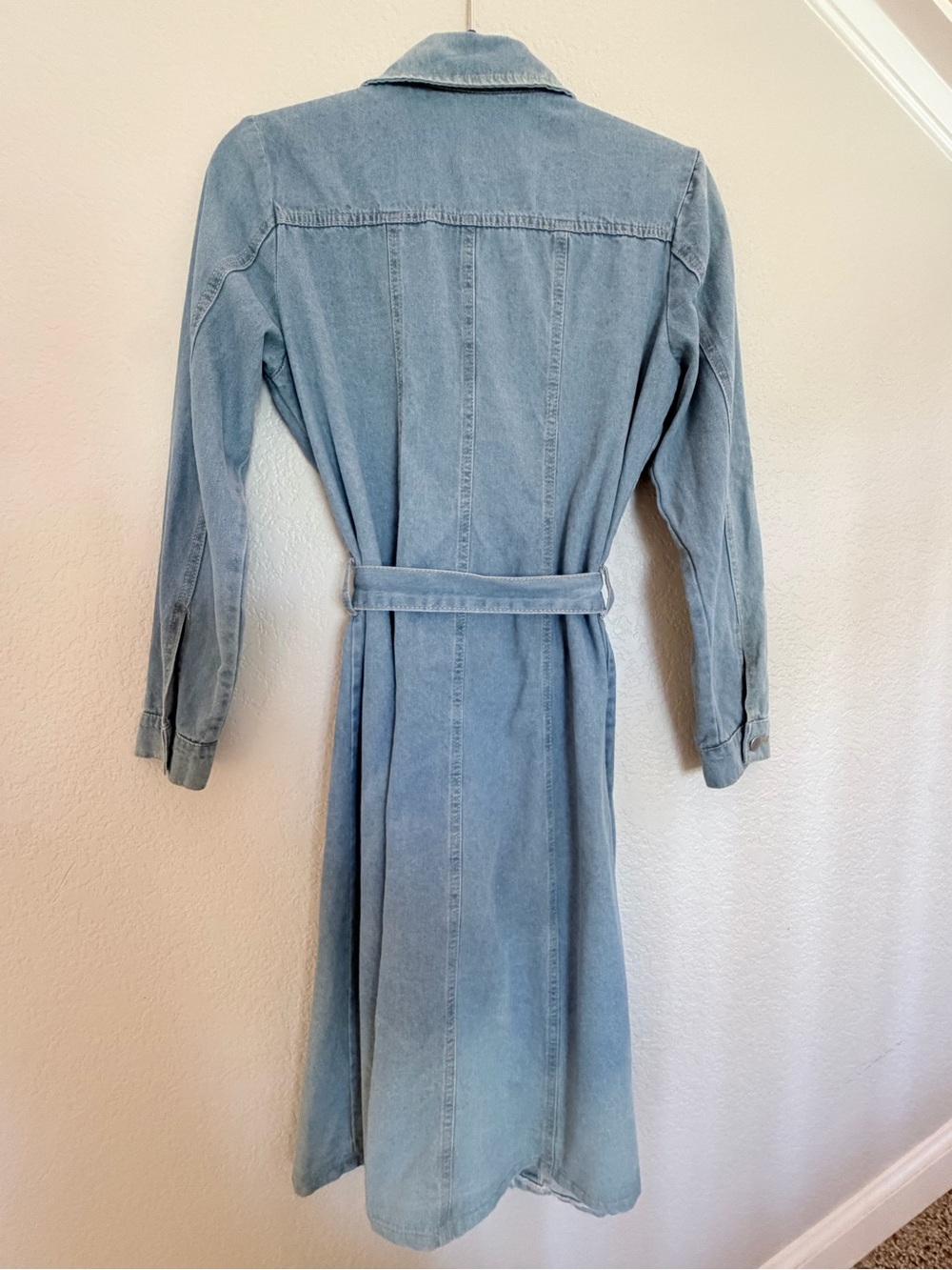 Vintage Light Wash Denim Shirt dress Size M - Picture 4 of 5